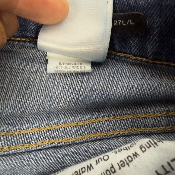 BANANA REPUBLIC Premium Denim Blue Wide-Leg Button fly Medium Wash Jeans sz 27 L - Picture 6 of 8